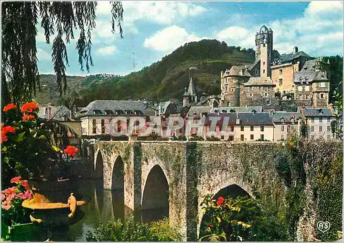 Moderne Karte Estaing Aveyron Echappee sur la ville