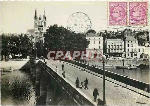 Cartes postales moderne Angers Maine et Loire La Maine le pont de Verdun et la cathedrale