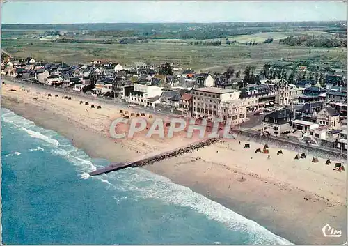 Moderne Karte Coutainville Manche Vue aerienne La Plage et la Place du General de Gaulle