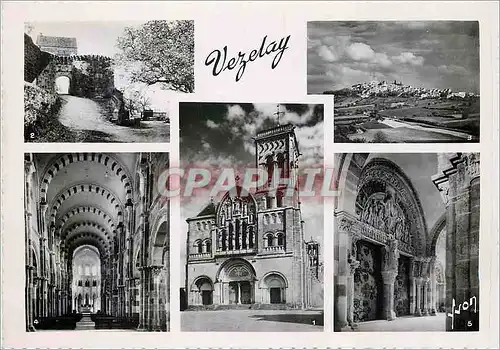 Moderne Karte Vezelay Yonne Facade de la Basilique de la Madeleine La Porte Neuve Vue generale