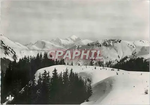 Cartes postales moderne Morzine Haute Savoie Sports d'hiver Sommet du Plenay Le Mont Blanc et Ranfolly