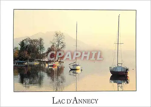 Moderne Karte Lac d'Annecy Le port de Veyrier du Lac Bateau