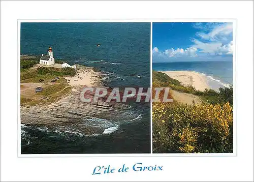 Moderne Karte L'Ile de Groix Morbihan La pointe des Chats et les Grands Sables