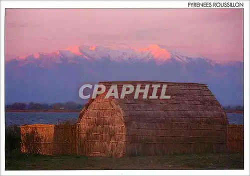 Moderne Karte Pyrenees Roussillon Typique maison de pecheur sur les rives de l'etang de Canet