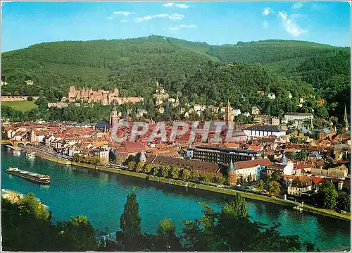 Moderne Karte Heidelberg Vieux quartier et le chateau