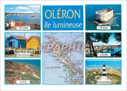 Moderne Karte Ile d'Oleron Charente Maritime Les sites touristiques