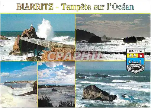 Moderne Karte Biarritz Cote Basque Tempete sur l'ocean