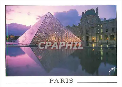 Moderne Karte Paris La Pyremide illuminee Etablissement Public du Grand Louvre