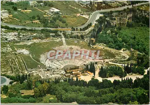 Moderne Karte Siracusa Theatre Grec vu de l'avion