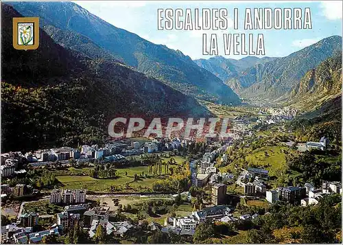 Moderne Karte Valls d'Andorra Escaldes Vue generale