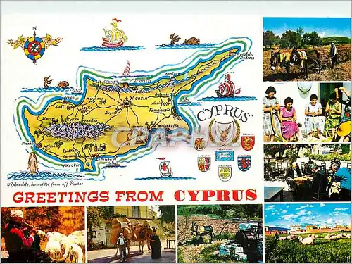 Cartes postales moderne Greetings from Cyprus L'ile de Venus