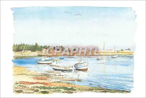 Cartes postales moderne Cartina La mer se retire Aquarelle de Claude Veyssiere