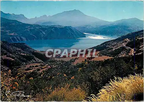 Moderne Karte Les Hautes Alpes Contre jour sur le lac de Serre Poncon