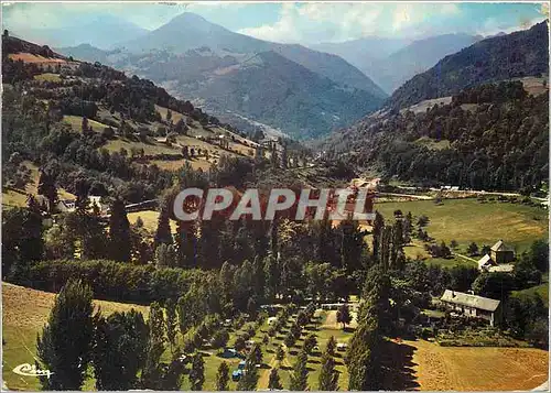 Moderne Karte Castillon en Couserans Ariege Vue generale aerienne et le Camping