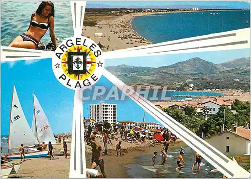 Moderne Karte Argeles Plage Divers aspects