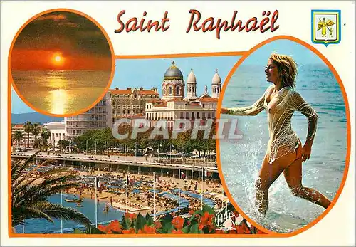 Moderne Karte La Cote d'Azur Souvenir de Saint Raphael Var