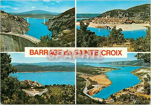 Cartes postales moderne Barrage de Ste Croix s Verdon Le Mur du Barrage Le Village de Baudeun