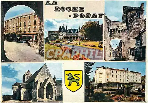 Cartes postales moderne La Roche Posay Vienne Grand Hotel thermal Saint Roch Le casino et les jardins