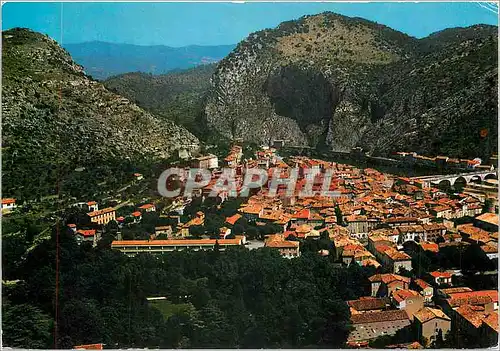 Cartes postales moderne Anduze Gard Porte des Cevennes Vue aerienne sur la ville et pont sur le Gardon