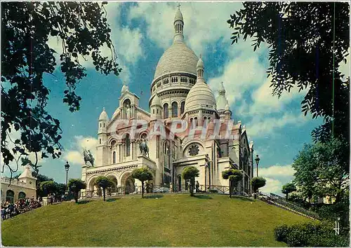 Moderne Karte Paris Basilique du Sacre Coeur sur la Butte Montmartre