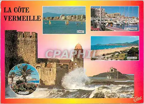 Moderne Karte La Cote Vermeille Canet St Cyprien Argeles Banyuls