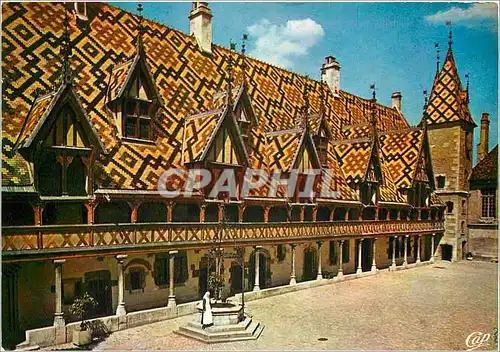 Moderne Karte Beaune Cote d'Or Cour d'honneur Facade cloitre