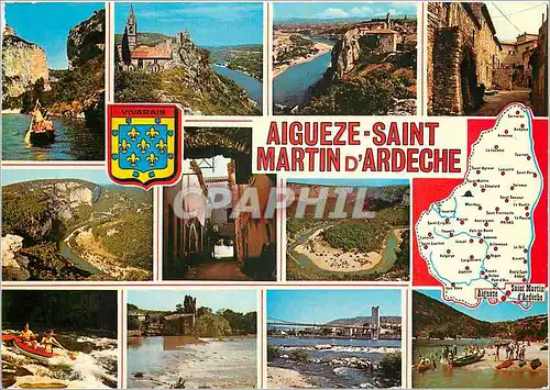 Cartes postales moderne Saint Martin Aigueze et les Gorges de l'Ardeche