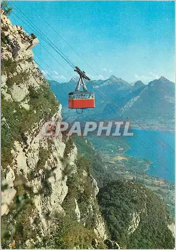 Moderne Karte Lac d'Annecy Telepherique du Mont Veyrier Vue sur le Massif des Bauges