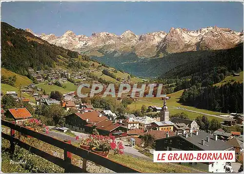 Moderne Karte Grand Bornand Haute Savoie Vue generale et la Chaine des Aravis