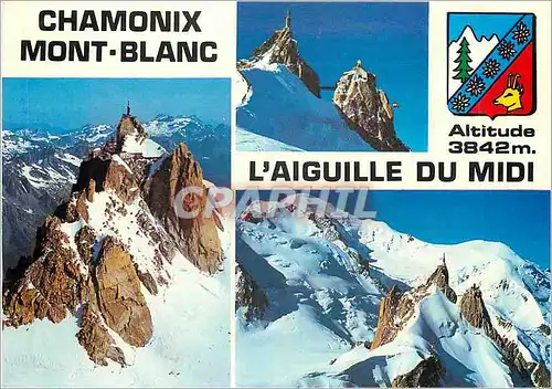 Moderne Karte Chamonix Mont Blanc L'Aiguille du Midi