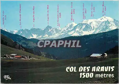 Cartes postales moderne Haute Savoie Le Col des Aravis Au ommet du Col panorama sur la Chaine du Mont Blanc