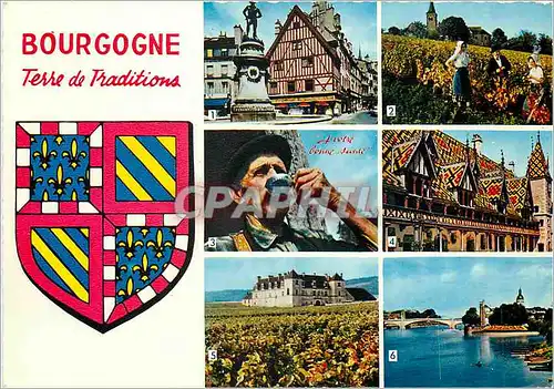 Moderne Karte Bourgogne Terre de Traditions Dijon Folklore