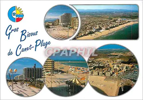 Moderne Karte Canet Plage Pyrenees Orientales La place de la Mediterrannee et le Casino