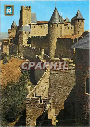 Cartes postales moderne Carcassonne Cite Medievale Le Chateau Comtal et la Forte du Senechal vus de la tour de l'Inquisi
