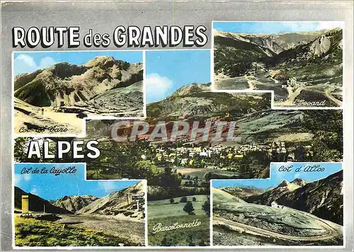 Cartes postales moderne Route des Grandes Alpes Col de la Cayolle Col de Vars Col d'Allos Col d'Izoard