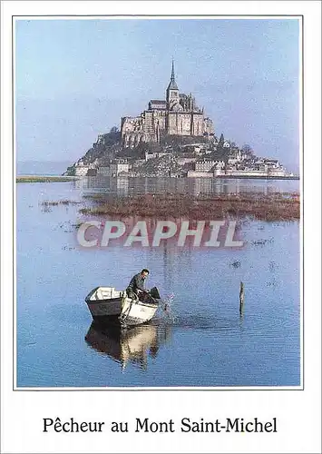 Moderne Karte Pecheur au Mont Saint Michel