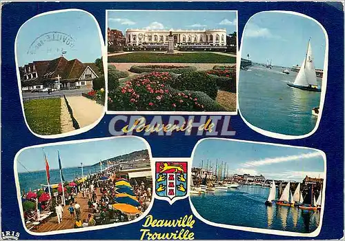 Cartes postales moderne Deuville Trouville La Gare Le Casino de Deauville