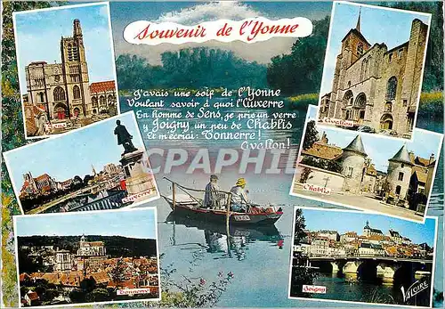 Moderne Karte Souvenir de l'Yonne