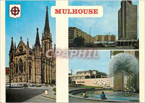 Moderne Karte Mulhouse Alsace L'Eglise St Etienne La Place de l'Europe