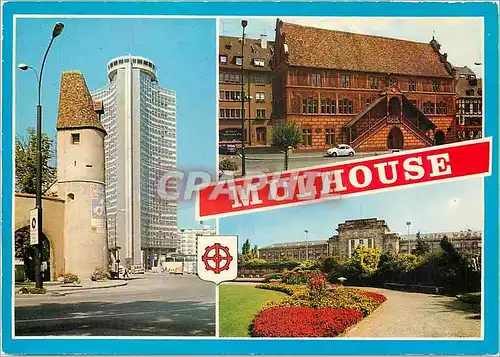 Cartes postales moderne Mulhouse Alsace Le Bollwerk L'Hotel de Ville La Gare