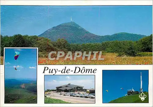 Moderne Karte Puy-de-Dome Parapente au dessus des volcans