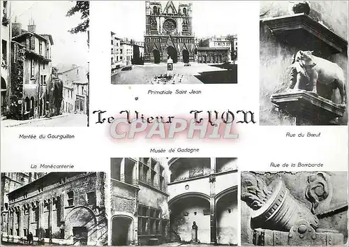 Cartes postales moderne Lyon Quelques Aspects du Vieux Lyon Montee du Gourguillon Primatiale Saint Jean Rue du B�uf La M