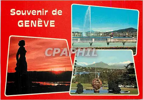 Moderne Karte Souvenir de Geneve