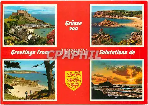 Cartes postales moderne Jersey tient une place importante parmis les lieux de villegiature populaires des Iles Britanniq