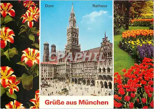 Cartes postales moderne Grusse aus Munchen Place S Marie avec la Mairie et la Dome