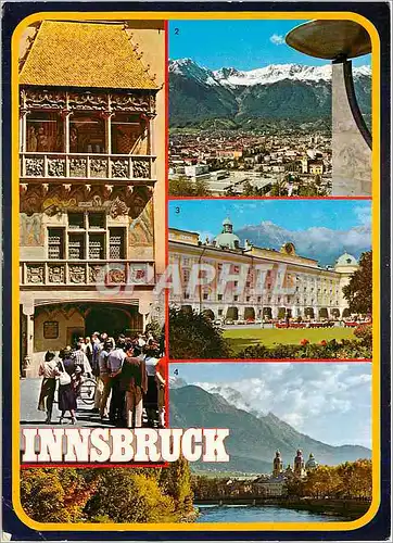 Cartes postales moderne Alpenstadt Innsbruck Goldenes Dachl Innsbruck gegen die Nordkette