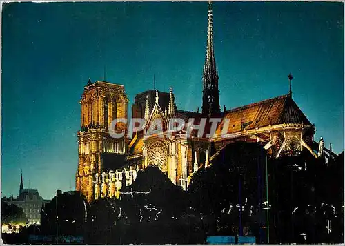 Moderne Karte Paris France Pleins feux sur Notre Dame