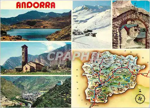 Moderne Karte Andorra Divers aspects des Vallees