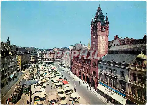 Cartes postales moderne Basel Place du Marche et l'Hotel de Ville