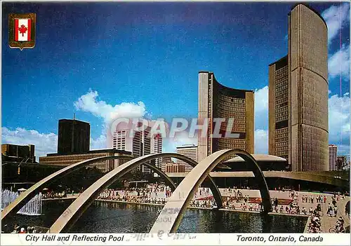 Moderne Karte City Hall and Refrecting Pool Toronto Ontario Canada